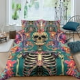 thumbnail image 1 of 2/3pcs Bedding Set Skull Comforter Cover Pillowcase Teen Adult Unique Design Bedroom Decor,Queen (90"x90"), 1 of 6