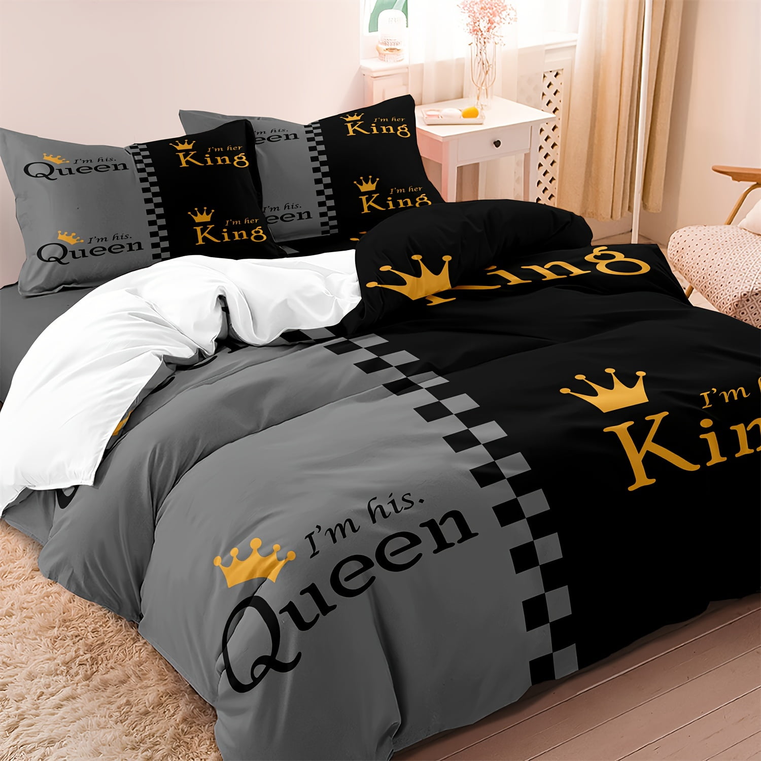 Gow (of Skeoch) Crest Black Bedding Set