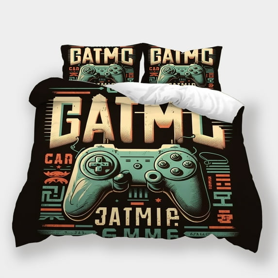 2/3pcs Comforter Cover Set Teen Adult Fashion Bedding Set Game Handle Printed Bedspreads,California King (98"x104")