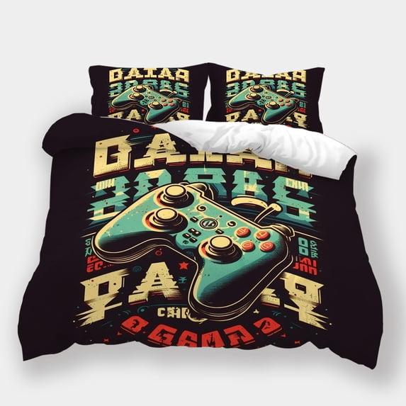 2/3pcs Comforter Cover Set Teen Adult Fashion Bedding Set Game Handle Printed Bedspreads,Queen (90"x90")