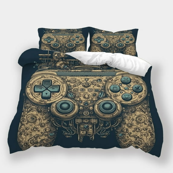 2/3pcs Duvet Cover Set 3D Gamer Handle Printed Bedspreads Boys Men Fashion Bedroom Decor,California King (98"x104")