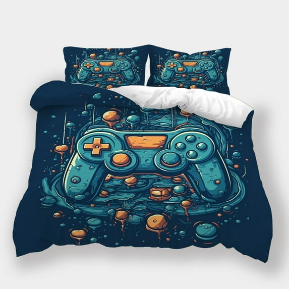 2/3pcs Duvet Cover Set 3D Gamer Handle Printed Bedspreads Boys Men Fashion Bedroom Decor,Twin (68"x86")