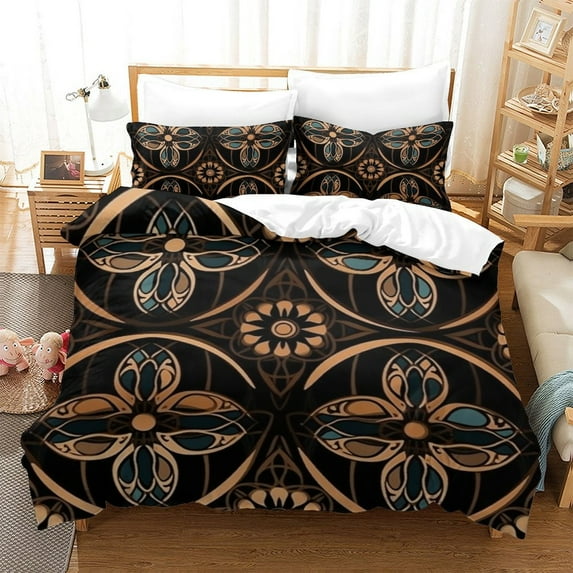 2/3pcs Duvet Cover Set Bohemian Bedspreads Home Soft Skin-friendly Quilt Cover Pillowcase,Twin (68"x86")
