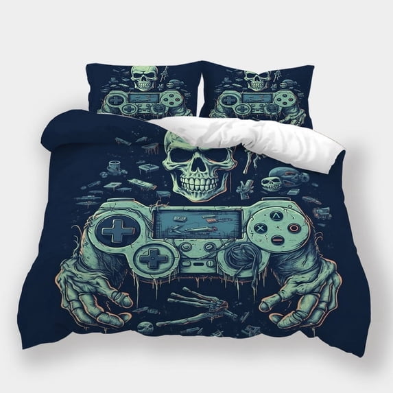 2/3pcs Duvet Cover Set Gamepad Printed Bedspreads Teen Adult Home Dormitory Bedding Set,California King (98"x104")