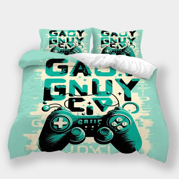 2/3pcs Duvet Cover Set Gaming Theme Bedspreads Girls Boys Fashion Bed Gift Bedroom Decor,King (90"x104")