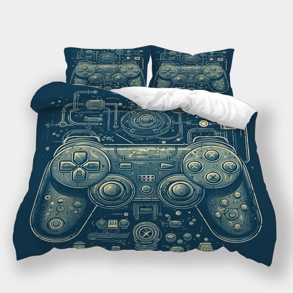 2/3pcs Gamepad Printed Bedspreads Duvet Cover Pillowcase Teenager Modern Bedding Cover Set,California King (98"x104")