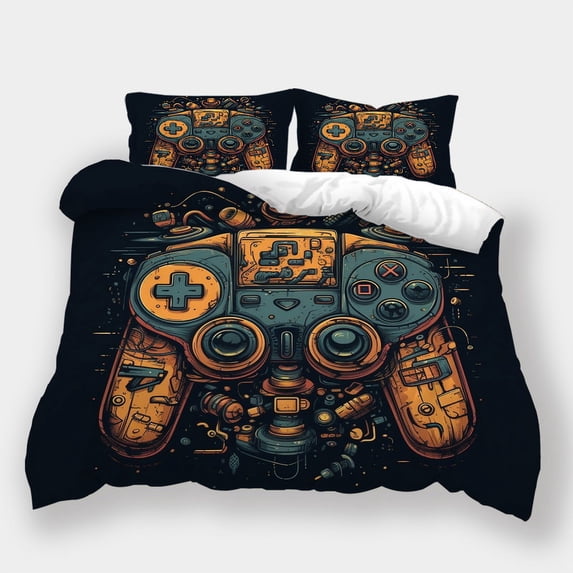2/3pcs Gamepad Printed Bedspreads Duvet Cover Pillowcase Teenager Modern Bedding Cover Set,Full (80"x90")