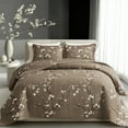 thumbnail image 1 of 2/3pcs Multicolour Tree Branch Plum Blossom Quilted Quilt, Soft Breathable Comfortable Portability Hypoallergenic Machine Washable Bed Cover Bedding Room Decor, Twin/ Queen/ King Size, 1 of 3