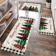 thumbnail image 1 of 2/3pcs Vintage Christmas Kitchen Mat Set, Tree Forest Plaid Design Flannel Non-Slip Mats, Suitable for Bedroom, Living Room, and Entryway, Cozy Holiday Decor, 1 of 15