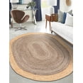 thumbnail image 1 of 2.3x4 Ft Oval Gray Jute Area Rug, Hand-Woven, Reversible, Farmhouse Boho Style, Durable & Pet-Friendly Rug for Living Room, Dining Room, and Bedroom, 1 of 5