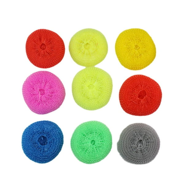 2/4/10/24pcs Plastic Dish Scrubbers for Dishes, Round Nylon Dish Scouring Pads, Non-Scratch Colorful Mesh Scourers, #Durable# Scouring Pad Cleaning Scrubber for Kitchen - Random Color
