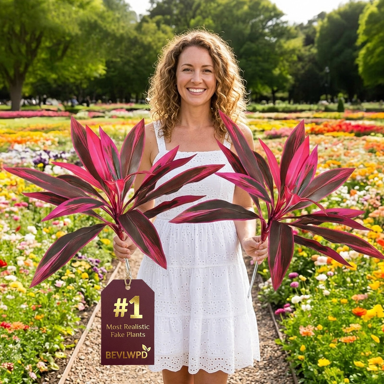 2/4/10 PACK Vibrant Outdoor Ferns Dragons Blood Tree Artificial Fake Flowers Plant for Outdoors Decor Front Porch Patio Tropical Faux Plants That Look Real Decorations for Vase Large Outside