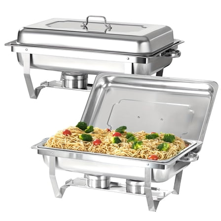 2/4/5/6/7/8/9/10 Packs 8QT Full Size Stainless Steel Chafing Dishes, Buffet Warmer Set for Parties, Weddings, Banquets