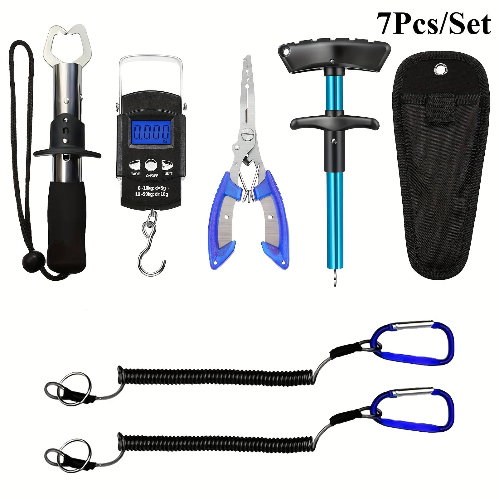 2/4/5/6/7pcs Fishing Tool Kit, Fishing Pliers With Sheath, Fish Hook ...