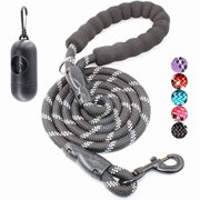 2/4/5/6 FT Dog Leash with Comfortable Padded Handle and Highly Reflective Threads for Small Medium and Large Dogs 4FT-1/2, Black