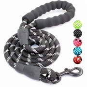 2/4/5/6 FT Dog Leash with Comfortable Padded Handle and Highly Reflective Threads for Small Medium and Large Dogs 5FT-1/2, Black