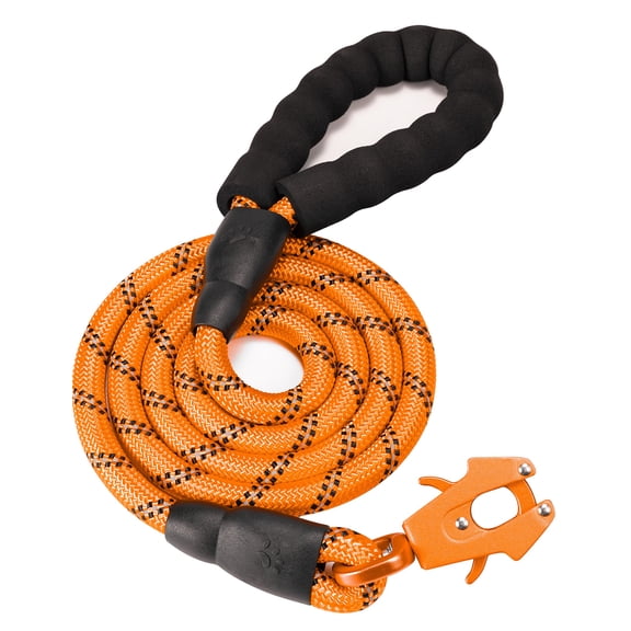 2/4/5/6FT Dog Leash, Heavy Duty Rope Leashes, Reflective Nylon Pet Lead with Aluminum Quick Release/Locking Tactical Frog Clip for Small Medium and Large Dogs, 1/2 inch