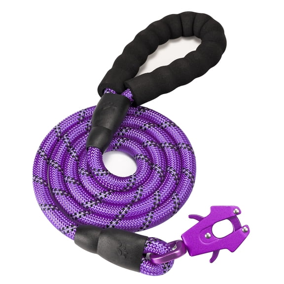 2/4/5/6FT Dog Leash, Heavy Duty Rope Leashes, Reflective Nylon Pet Lead with Aluminum Quick Release/Locking Tactical Frog Clip for Small Medium and Large Dogs, 1/2 inch