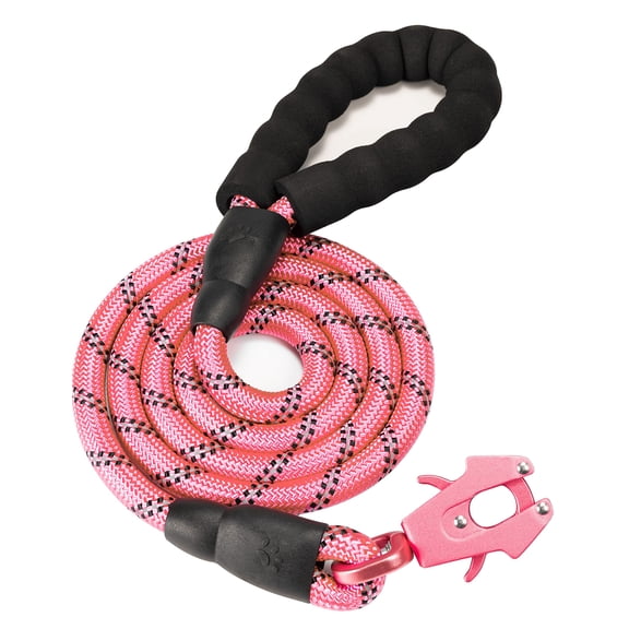 2/4/5/6FT Dog Leash, Heavy Duty Rope Leashes, Reflective Nylon Pet Lead with Aluminum Quick Release/Locking Tactical Frog Clip for Small Medium and Large Dogs, 1/2 inch