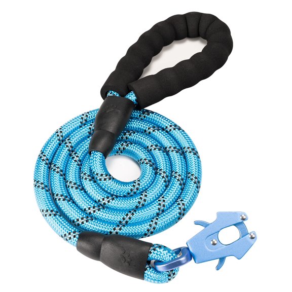 2/4/5/6FT Dog Leash, Heavy Duty Rope Leashes, Reflective Nylon Pet Lead with Aluminum Quick Release/Locking Tactical Frog Clip for Small Medium and Large Dogs, 1/2 inch