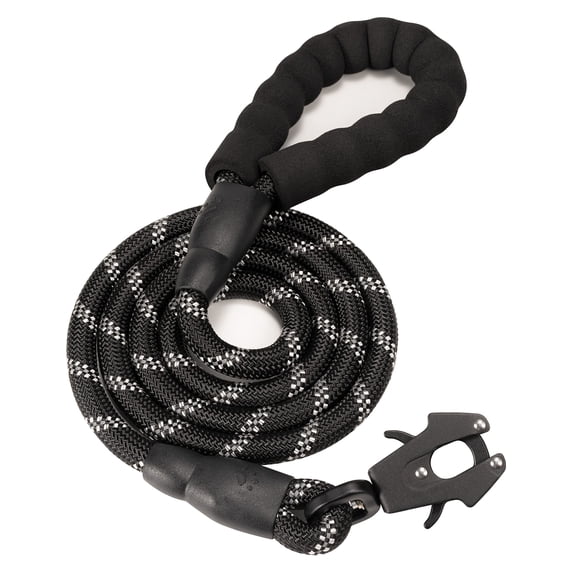 2/4/5/6FT Dog Leash, Heavy Duty Rope Leashes, Reflective Nylon Pet Lead with Aluminum Quick Release/Locking Tactical Frog Clip for Small Medium and Large Dogs, 1/2 inch