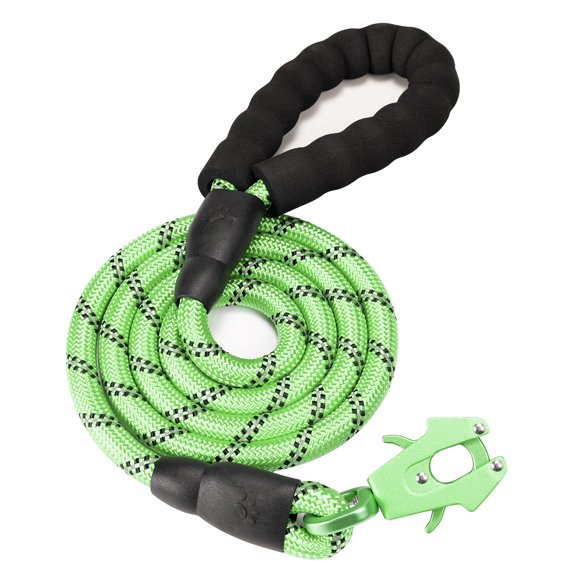2/4/5/6FT Dog Leash, Heavy Duty Rope Leashes, Reflective Nylon Pet Lead with Aluminum Quick Release/Locking Tactical Frog Clip for Small Medium and Large Dogs, 1/2 inch