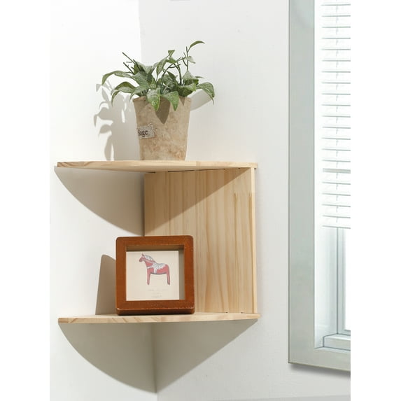 2/4/5 Layers Wooden PVC Corner Shelf Burlywood Storage Shelf Boho Home Decoration Floating Wall Organizer Room Decors Aesthetic
