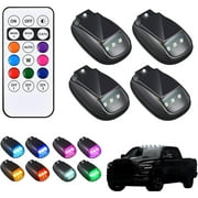 2/4/5PCS Solar Cab Lights for Truck, Solar Car Roof RGB Strobe Light, No Drill Solar Powered Cab Lights, with Remote Control, Vibration, for Truck SUV Rvs