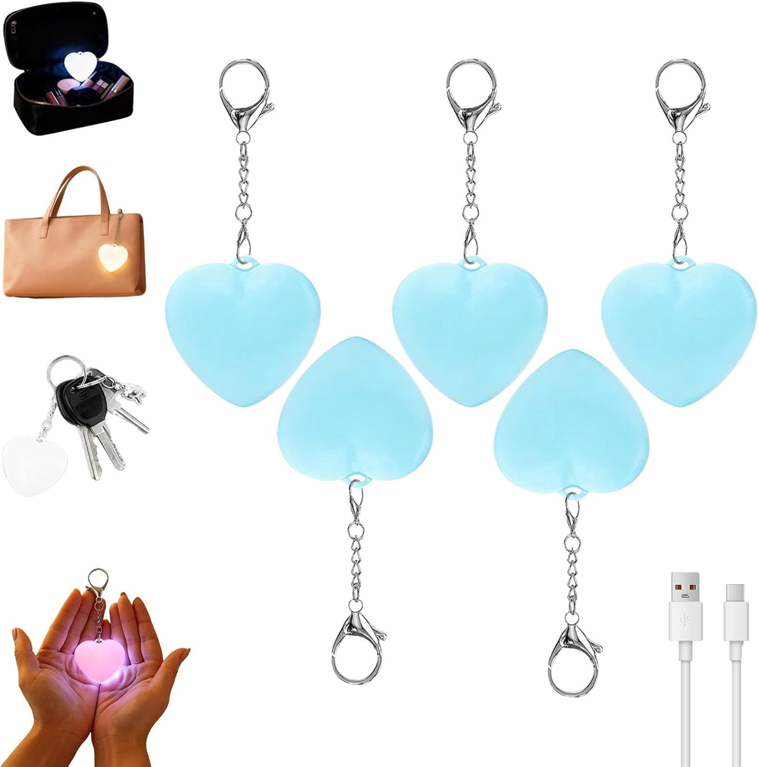 2/4/5Pack Purse Light Handbag Light, Love Wallet Tote Bag Touch Sensing ...