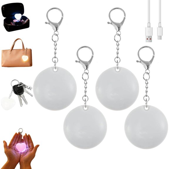 2/4/5Pack Purse Light Handbag Light, Love Wallet Tote Bag Touch Sensing Lights for Inside Purse, Heart Purses Lights Keychain, Rechargeable LED Automatic Glow Lamp with Sensor Activated