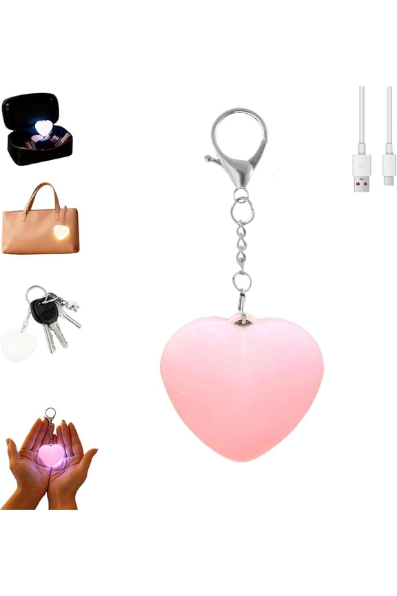 2/4/5Pack Purse Light Handbag Light, Love Wallet Tote Bag Touch Sensing Lights for Inside Purse, Heart Purses Lights Keychain, Rechargeable LED Automatic Glow Lamp with Sensor Activated