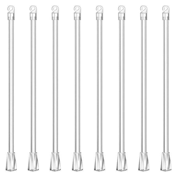 2/4/6/8/10Pcs 30cm Window Blind Pull Sticks Clear Acrylic Curtain Pull Rod Wand with Grip and Hook for Vertical Shade