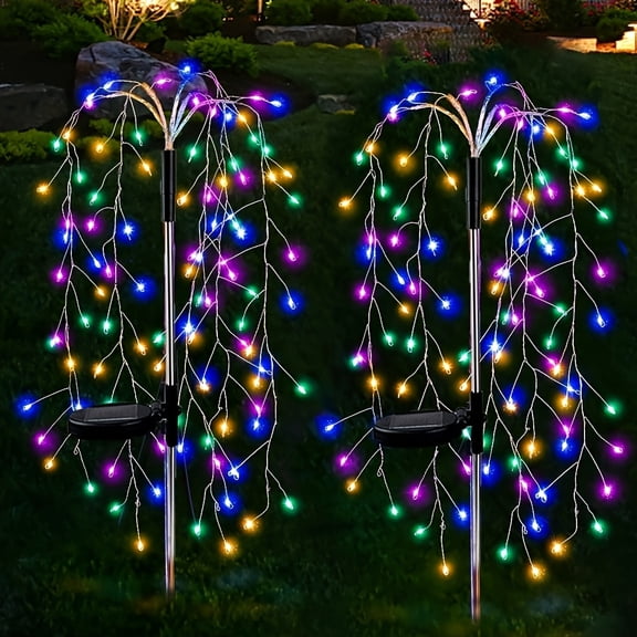 2/4/6/8Pack Solar Firecracker String Lights, 200LED 8 Modes Waterproof Copper Wire Fireworks Lights, Outdoor Lawn Lights for Garden Path Patio Villa Party Decor