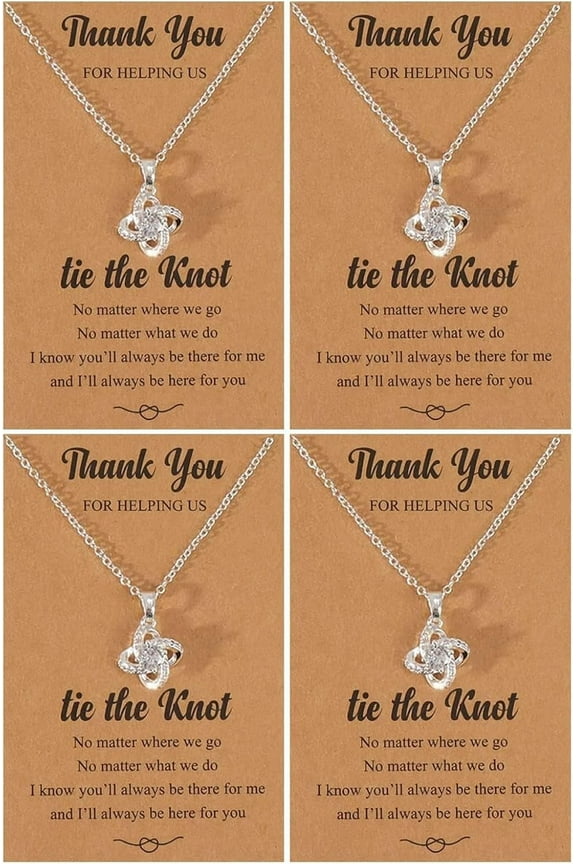 2//4/6/8Pcs Bridesmaid Gifts Bridesmaid Necklace for Women Tie The Knot Necklace Wedding Gifts Bridesmaids Proposal Gift[o316]