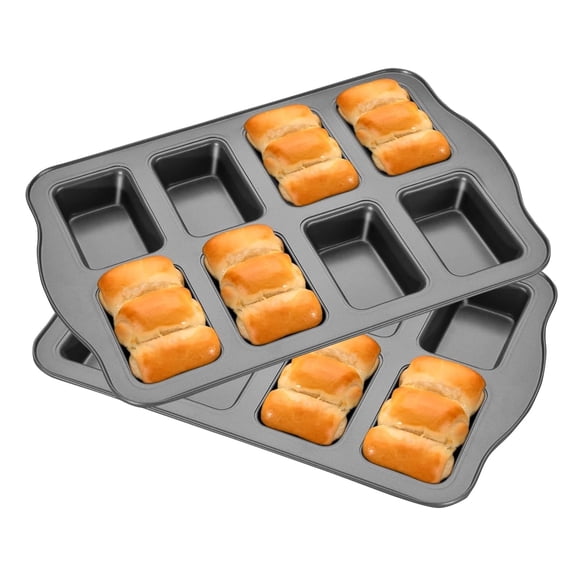 2/4/6/8pcs 8 Cavity Mini Loaf Pan, Nonstick Rectangular Small Bread Baking Pan, Cheesecake Bar Mould for Home Baking, Local Warehouse Fast Shipping