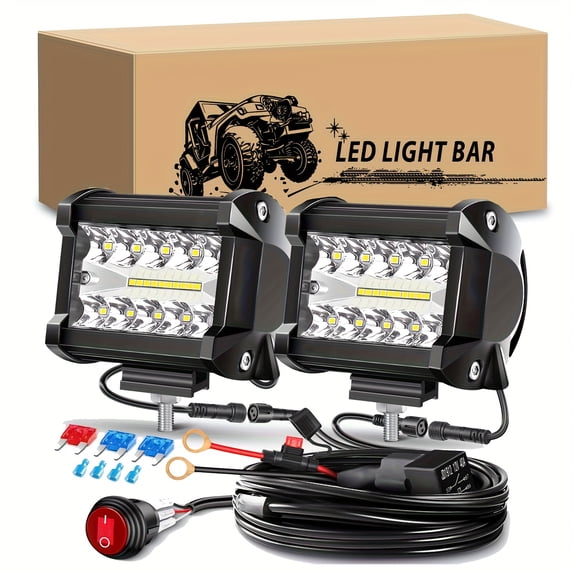 2/4/6/8pcs Straight-shaped LED Work Light White Light with Wide Application-Universal for Car, Truck, Pickup, Boat, SUV, Ect.