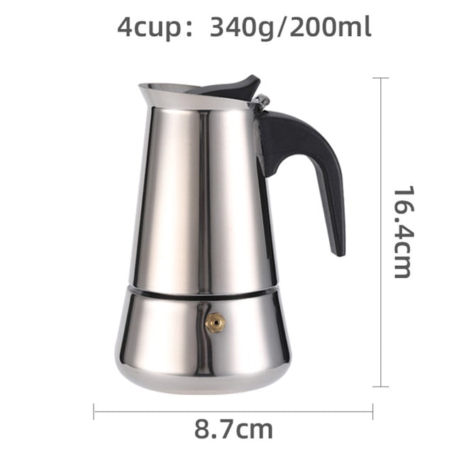 2/4/6/9Cup Induction Coffee Maker Stainless Steel Espresso Maker 100-470ML Mocha Pot Espresso Maker   Kitchen Camping