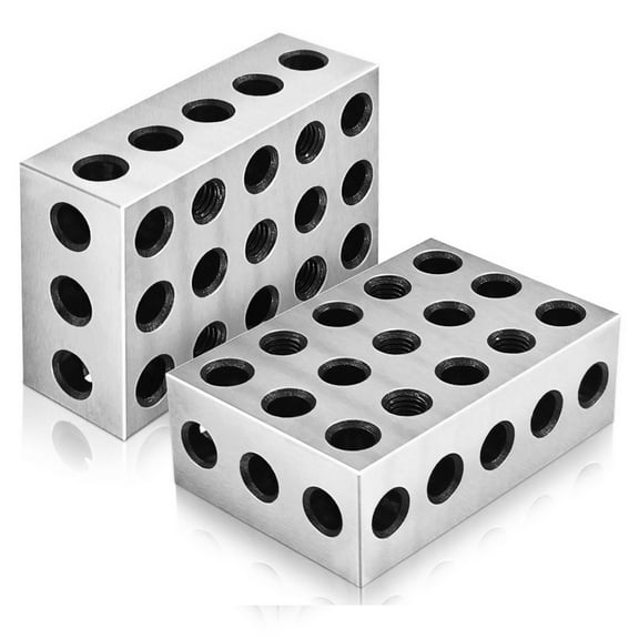 2-4-6 Blocks 23 Holes Matched Pair Ultra Precision 0.0003 inch Machinist 246 Jig for Milling Machine