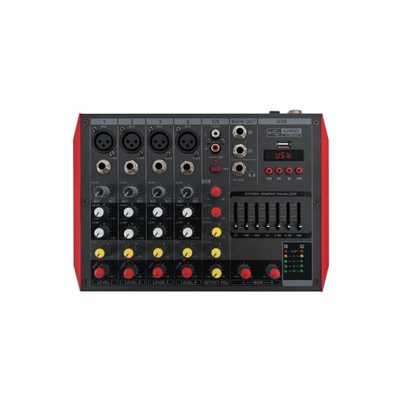 2/4/6 Channel Professional Audio Mixer Console System With Blue Tooth USB DSP 48V Phantom Power ,Easy to Use
