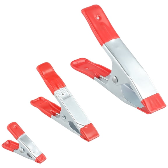 2/4/6 Inch Metal Heavy Duty Spring Clamps Crocodile Clip Red Rubber Tips Tool Clips Grip Holder Home Improvement Hardware 4 Inch Fangkenuo