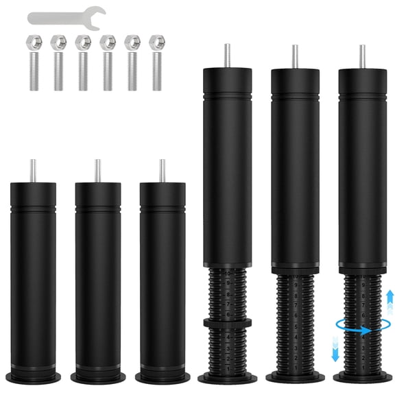 2/4/6 Pack Adjustable Bed Legs Furniture Legs (8-12 Inch), ABS Heavy-Duty Replacement Legs with M8/M10 Threads for Adjustable Bed Frames, Sofa, Desk & Furniture Support  Legs