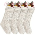 thumbnail image 1 of 2/4/6 Pack Personalized Christmas Stockings, 18 Inches Cable Knitted Xmas Stockings for Family, Xmas Holiday Party Gifts & Decoration for Fireplace, 1 of 5
