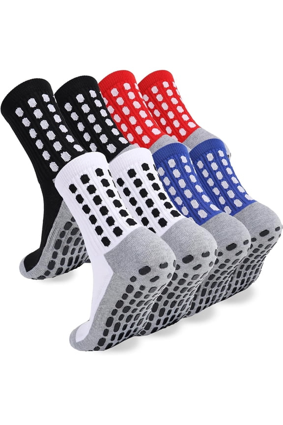 2/4/6 Pairs Men's Soccer Socks Grip Pads Non Slip Football Baseball Soccer Socks for Men Women