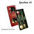2/4/6Pcs Christmas Fork And Spoon Set,Stainless Steel Creative