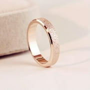 GWENDOGO 2/4/6mm Rose Gold Frosted Stainless Steel Wedding Band Ring Men/Womens Size 4-13