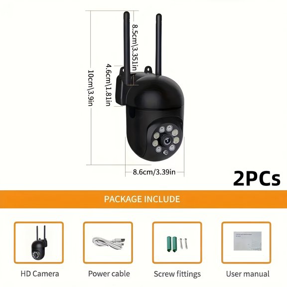 2/4/6pcs 1080P HD WiFi Security Camera, Indoor Outdoor 355° Pan-Tilt Color Night Vision, 2.4G AI Motion Detection & Two-Way Audio Intercom