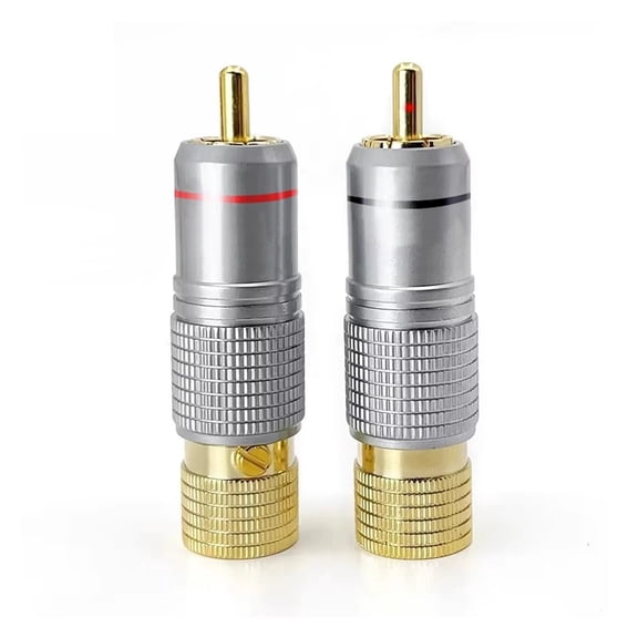 2/4/8/16PCS Hifi RCA Plug Locking Non Solder Coaxial Connector Socket 10mm Audio Cable Adapter Gold Plated