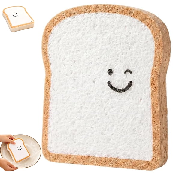 2/4/8 Pcs Bread Sponges, Toast Shaped Pop-Up Compostable Sponges, Plant-Based Cellulose, Reusable Non-Scratch Dish Scrubber