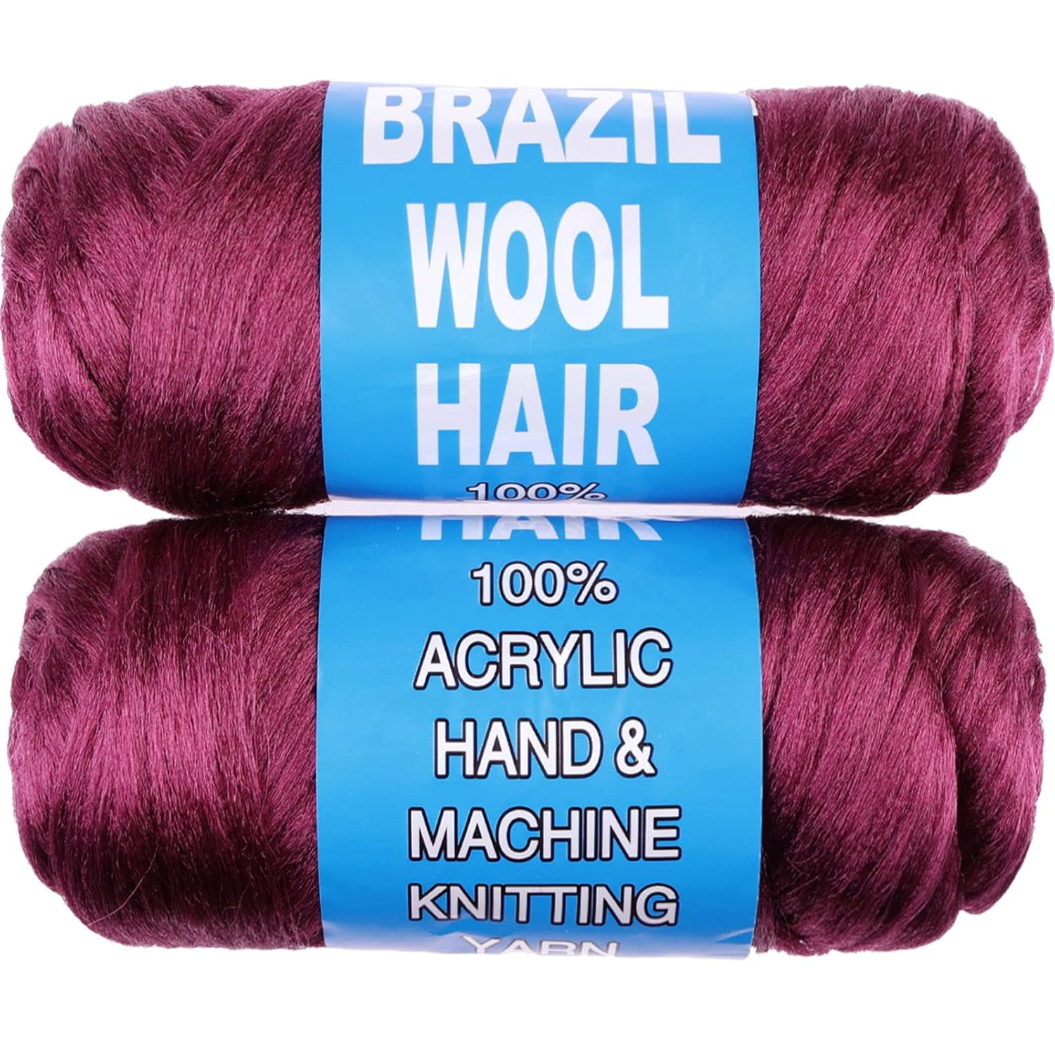 2/4/8 Rolls Brazilian Wool Hair for Braiding Acrylic Hand Knitting Wool Yarn for Soft Locs Crochet Hair Jumbo Braids Twist Braiding Hair Extensions