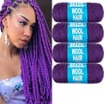 thumbnail image 1 of 2/4/8 Rolls Brazilian Wool Hair for Braiding Acrylic Hand Knitting Wool Yarn for Soft Locs Crochet Hair Jumbo Braids Twist Braiding Hair Extensions, 1 of 6